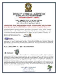 Community event for recycling electronics.