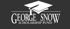 George Snow Scholarship Fund logo with graduation cap and diploma, providing educational assistance to deserving students
